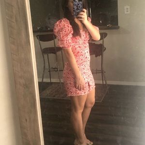 Princess Polly size 2 red floral dress